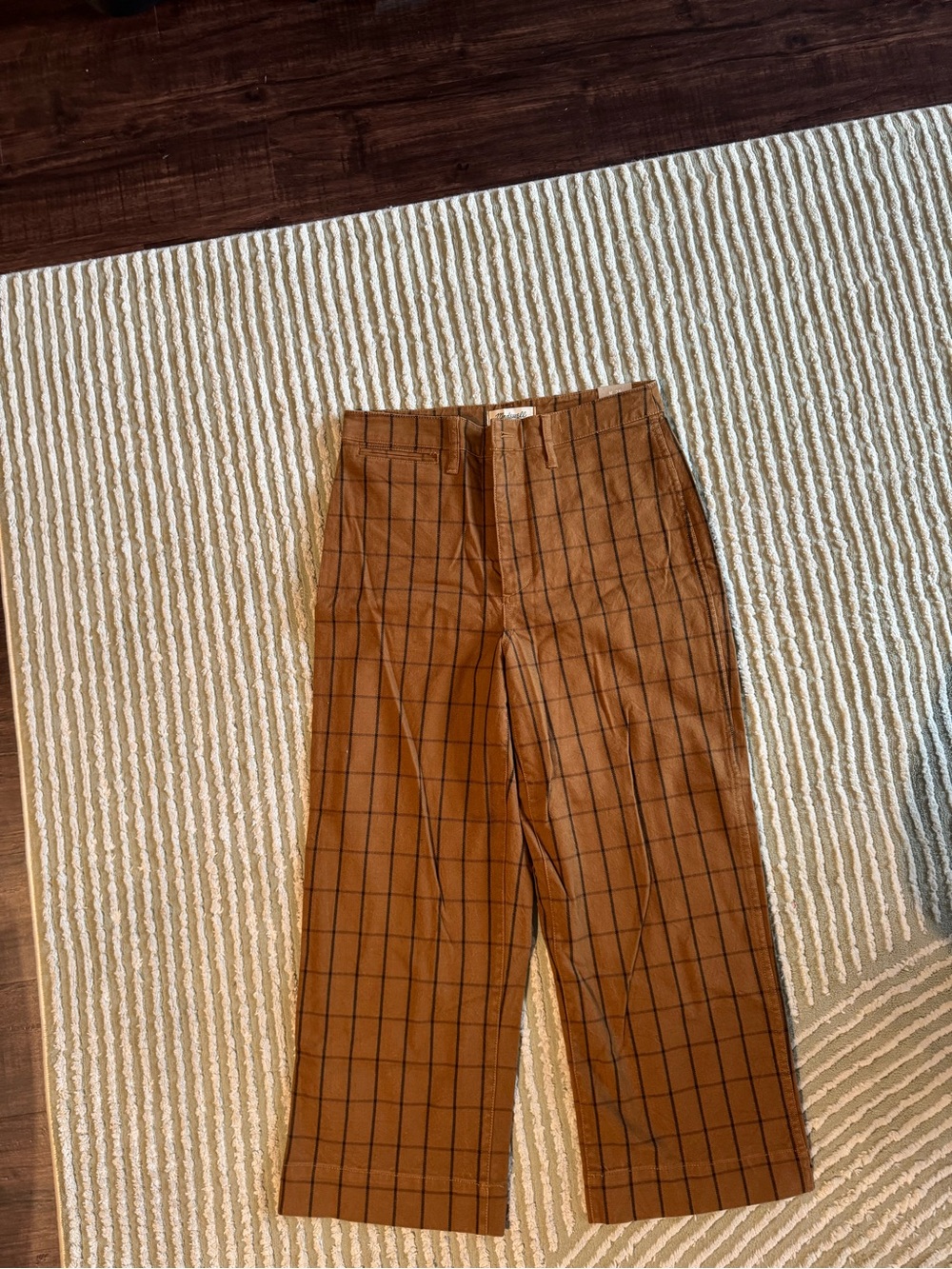 Madewell Slim Emmett Wide Leg Crop (29, Plaid)